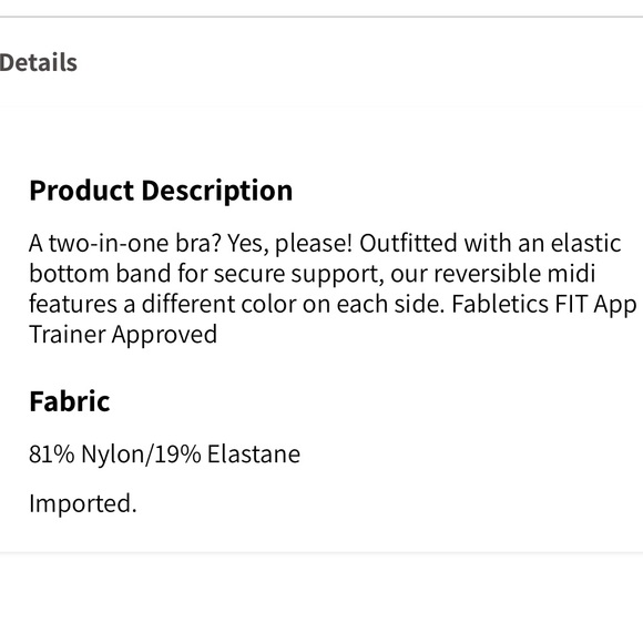 NWT fabletics Harlow Reversible Medium Impact
Sports Bra - Picture 6 of 6